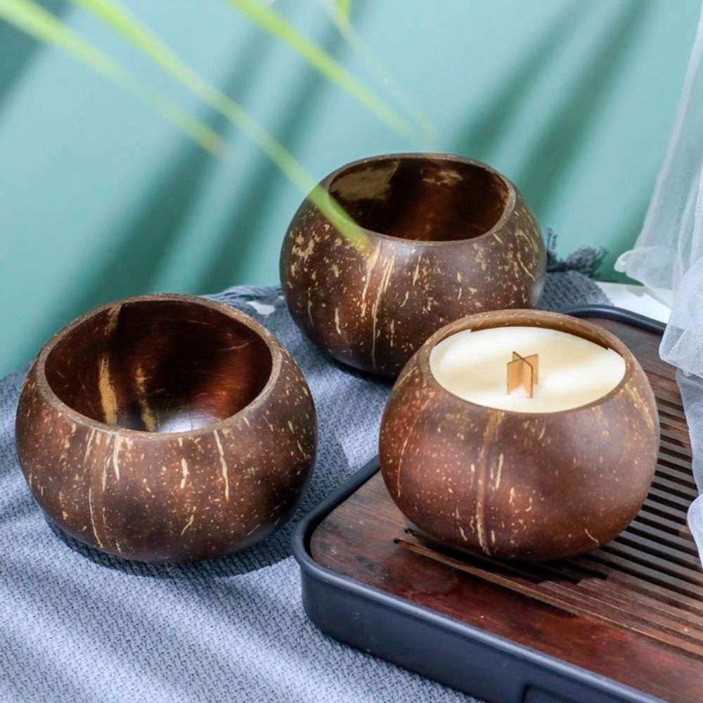 Candle Making Glass Jars - Home Crafts Making Natural Coconut Shell