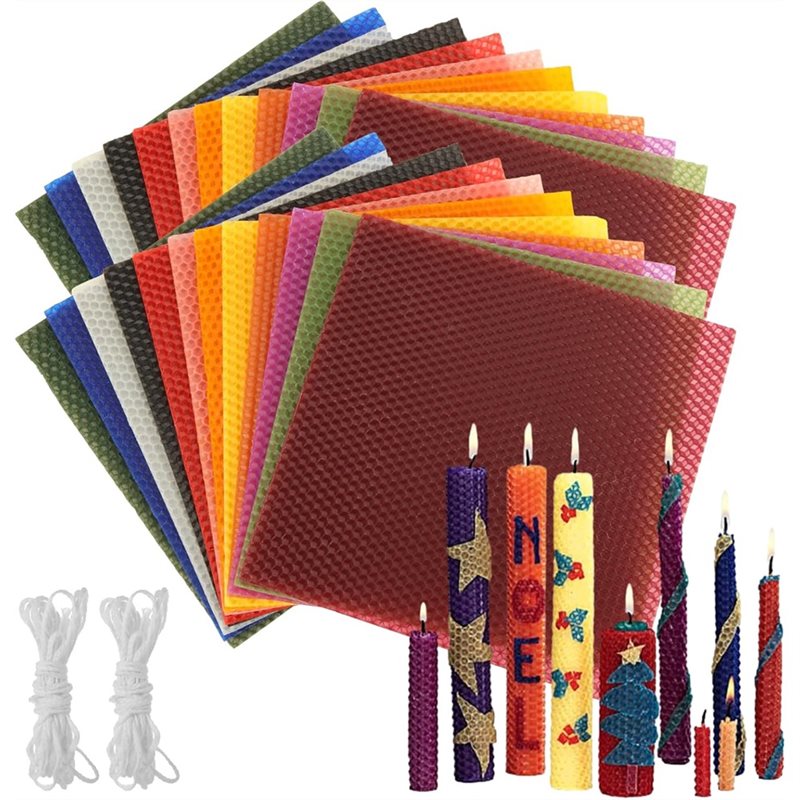 Candle Making Kit For Adults - 24Pcs 8x8 Inch Beeswax Sheets for