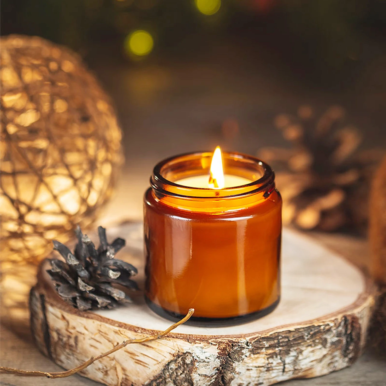 Glass Candle Jars, 4oz Amber R - огляд і ціна Candle Making Glass Jars