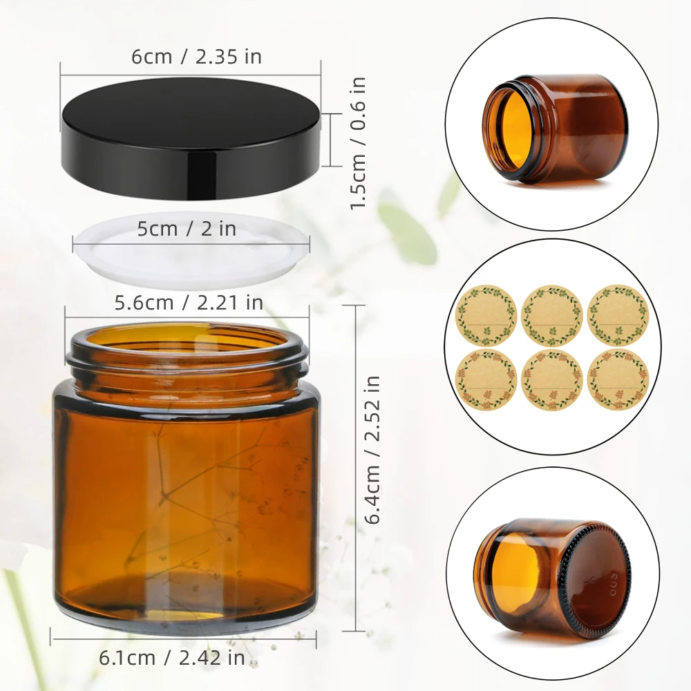 Glass Candle Jars, 4oz Amber R - огляд і ціна Candle Making Glass Jars