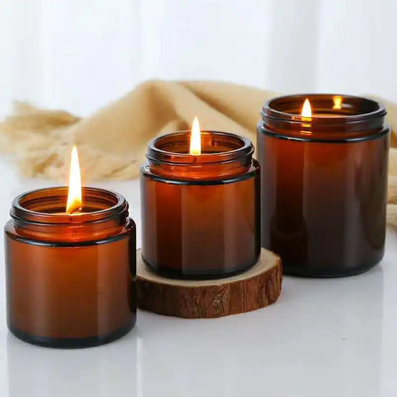 Glass Candle Jars, 4oz Amber R - огляд і ціна Candle Making Glass Jars