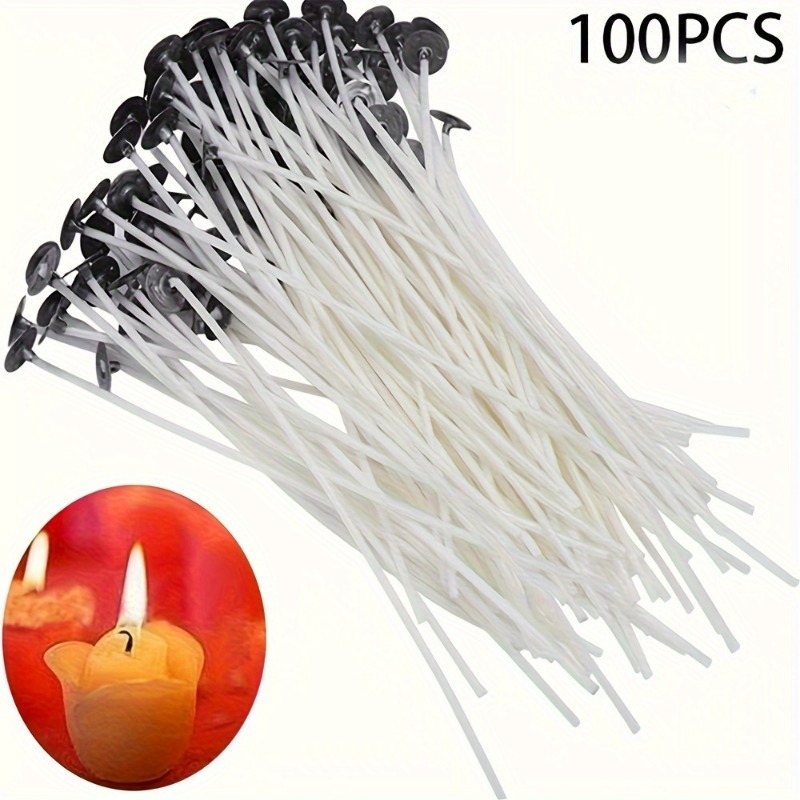 6-20cm 100pc Smokeless Candle  - огляд і ціна Cotton Wick Pre Tabbed