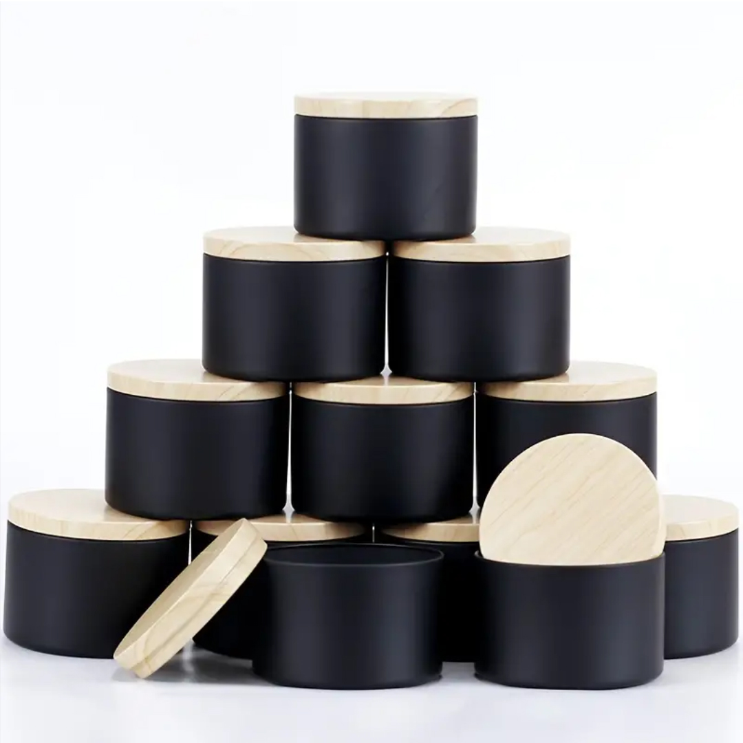 12Pack 4oz Black Candle Tin Se - огляд і ціна Candle Making Glass Jars