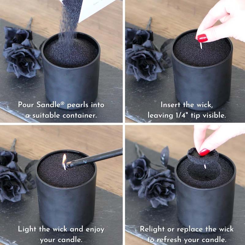 Black Candle Sand with Wick, 2 - огляд і ціна Candle Making Ingredients